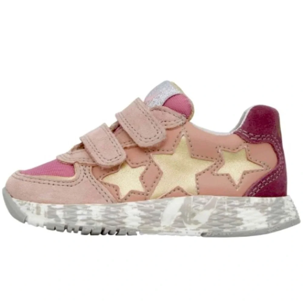 Naturino Sky Sz 31 Pink and Gold Star Sneakers